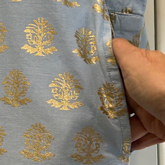 Blue and Gold Patterned Tunic Dress - Picture 7 of 13